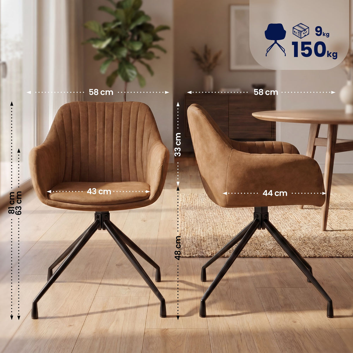 2er Set Esszimmerstuhl Novanis Vintage – Ansicht 2