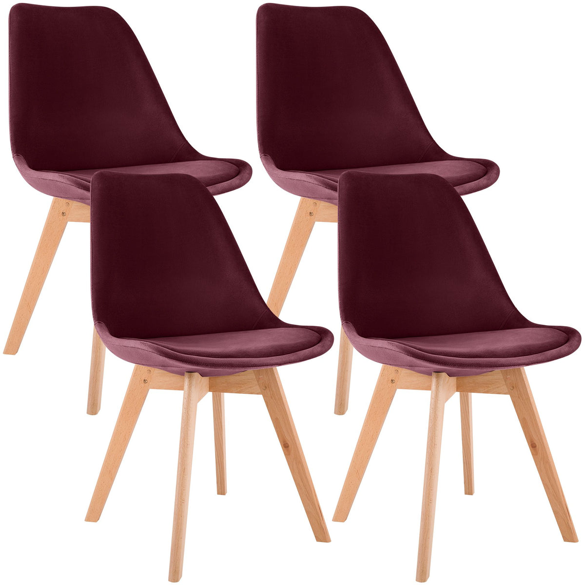 4er Set Stuhl Linares Samt – Ansicht 8
