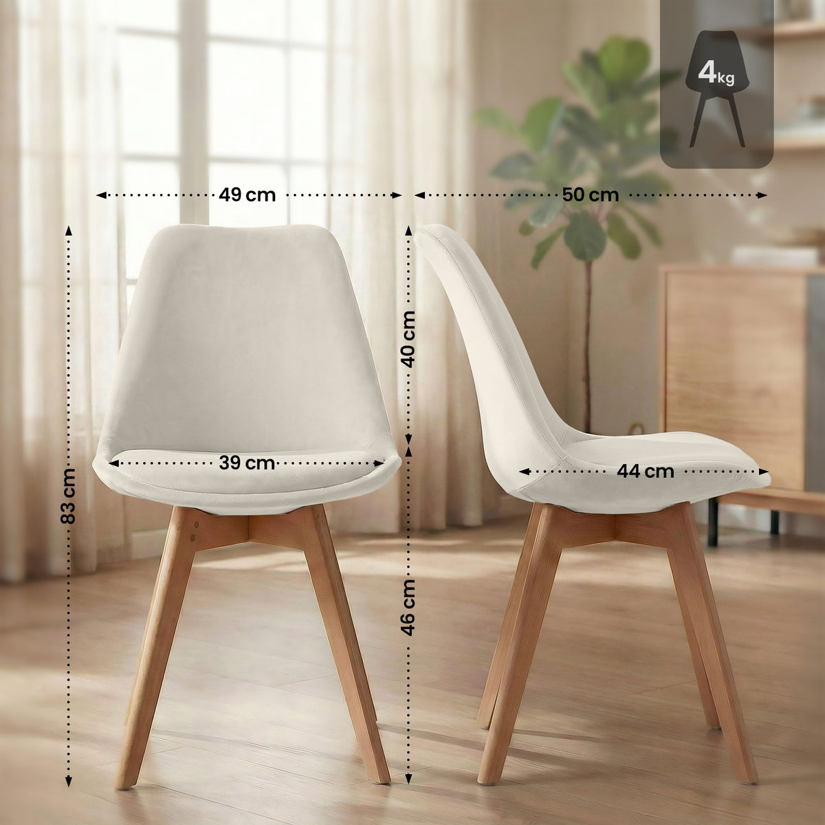 Stuhl Linares Samt – Ansicht 2