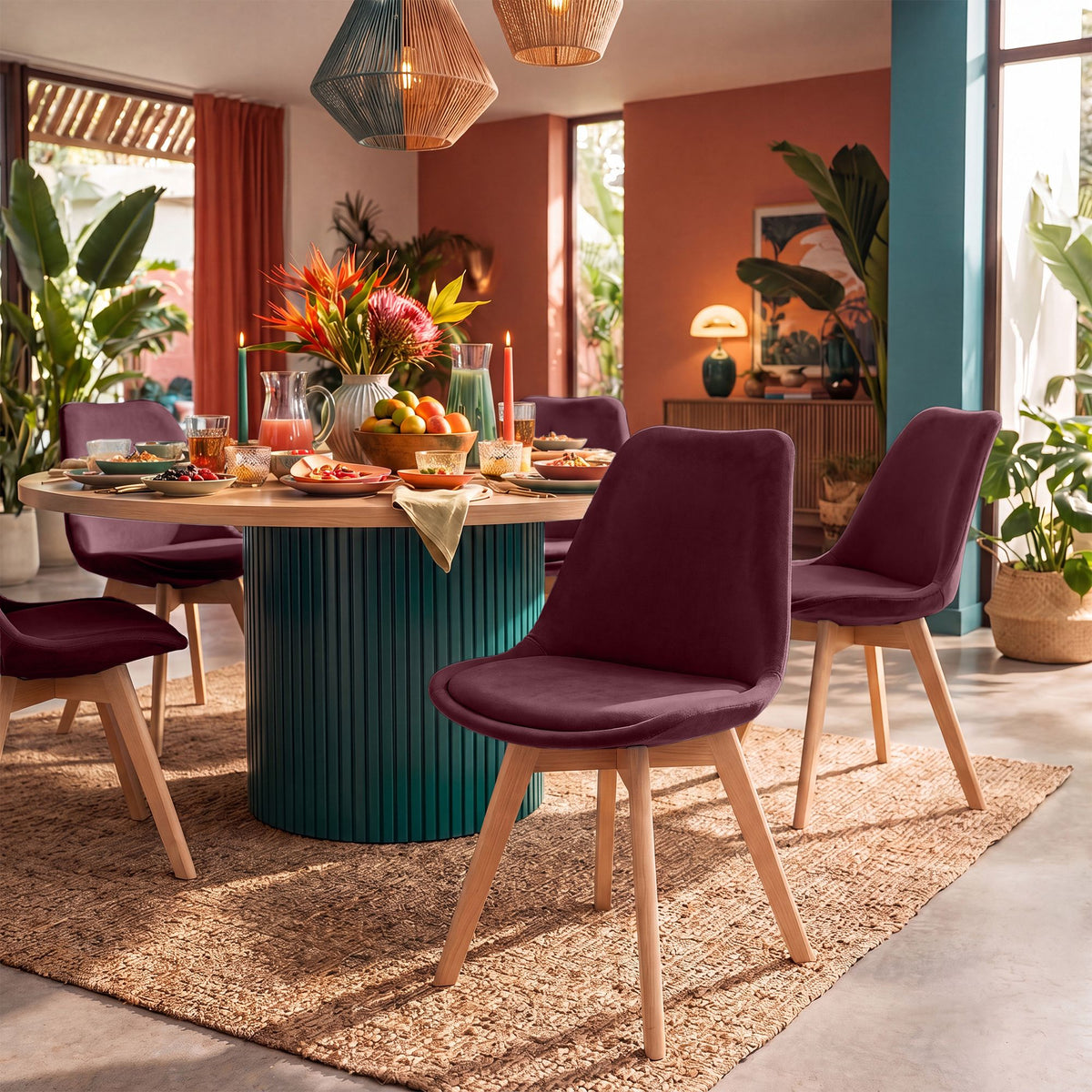 4er Set Stuhl Linares Samt – Ansicht 10