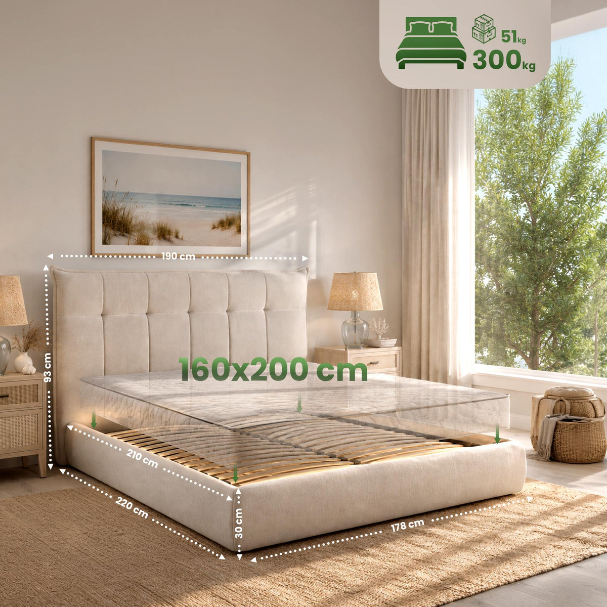 Bett Mirka 160x200 cm Stoff – Ansicht 19