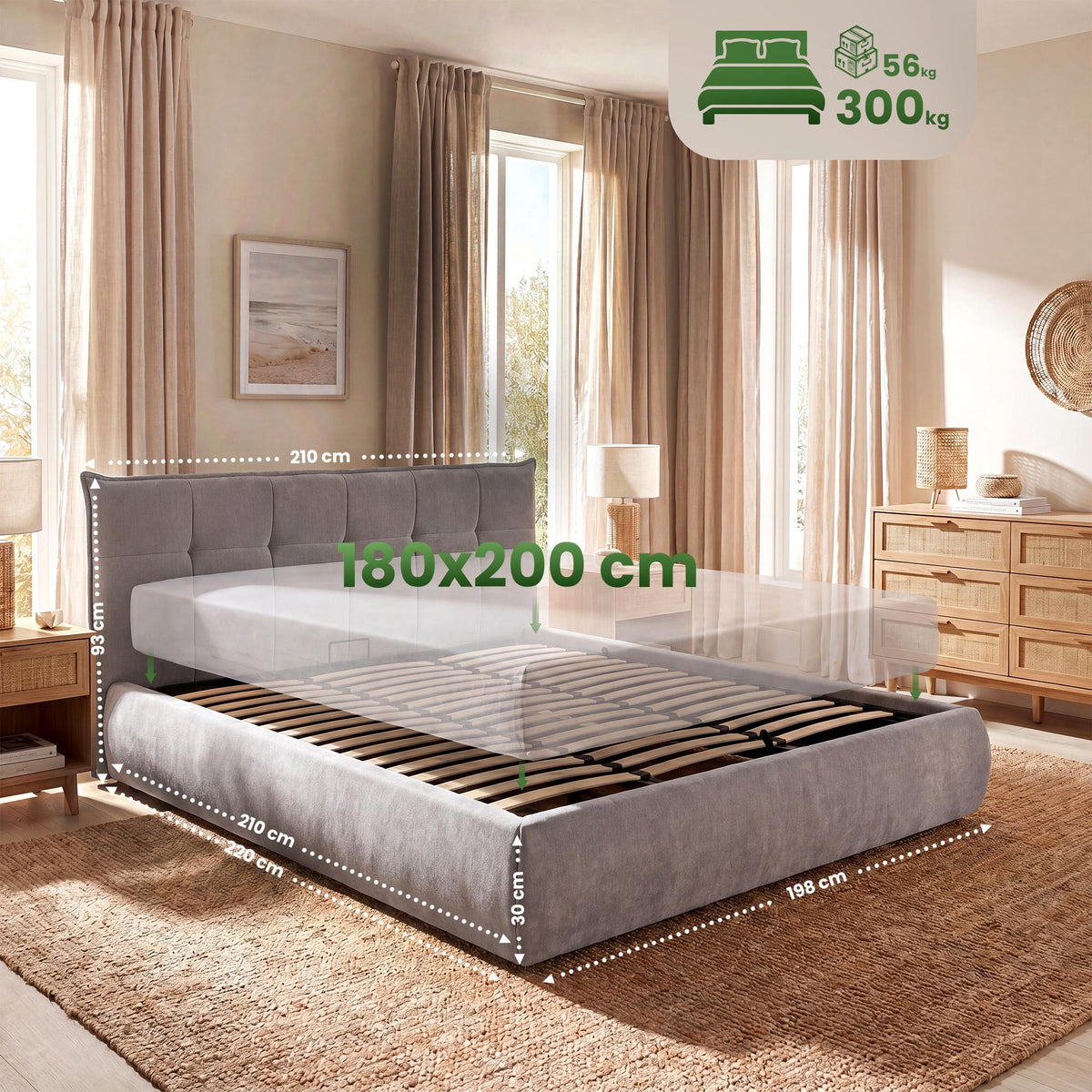 Bett Mirka 180x200 cm Stoff – Ansicht 11