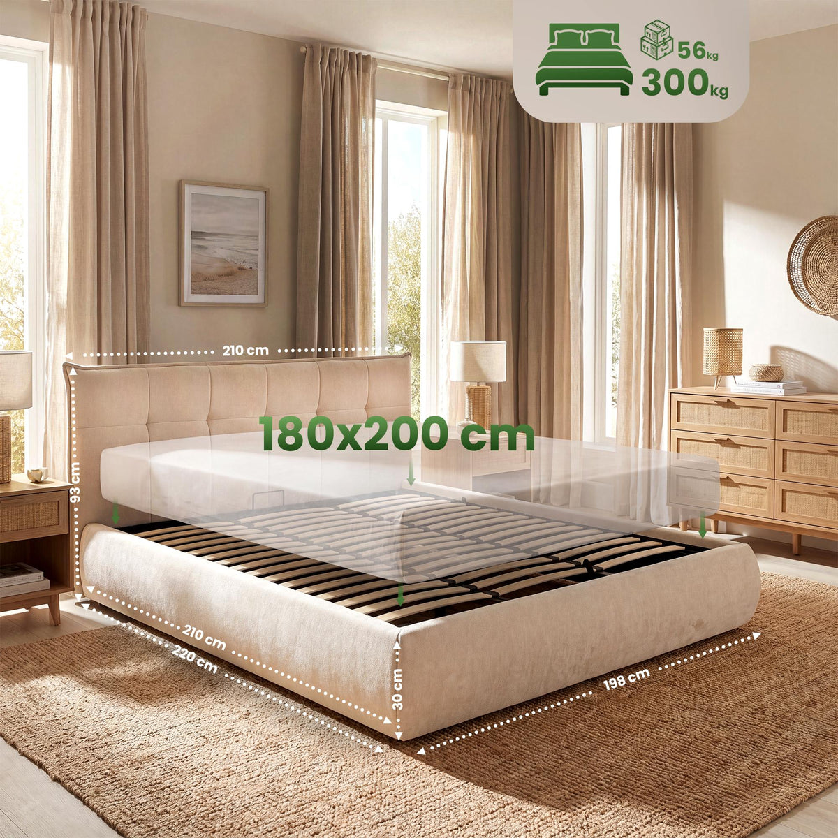 Bett Mirka 180x200 cm Stoff – Ansicht 19