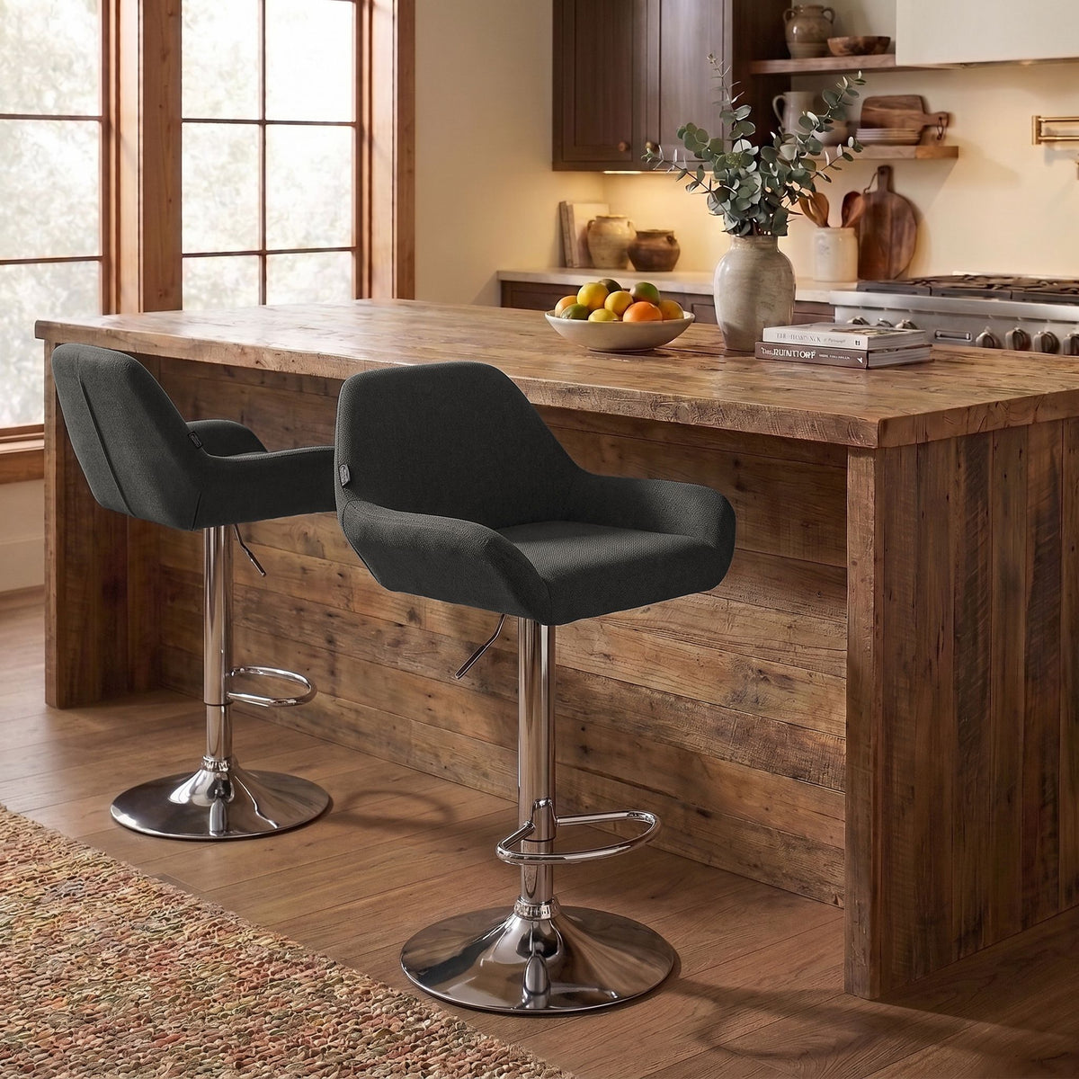 2er Set Barhocker Braga Stoff chrom – Ansicht 17