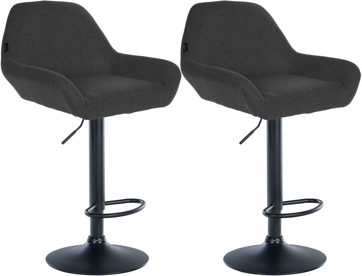 2er Set Barhocker Braga Stoff schwarz – Ansicht 15