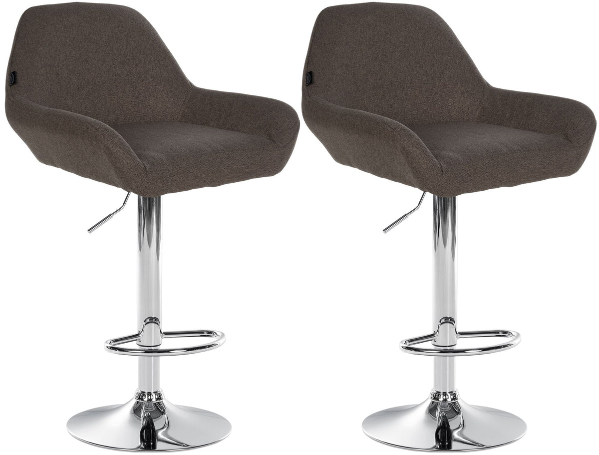 2er Set Barhocker Braga Stoff chrom