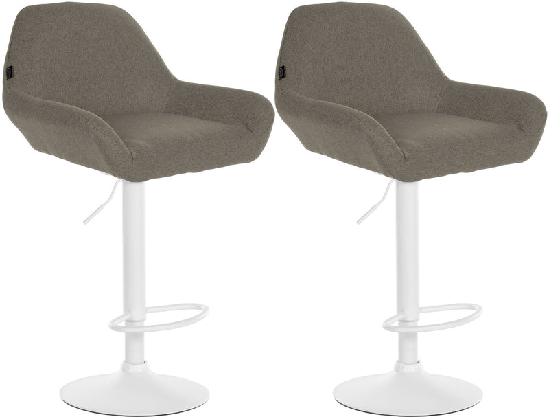 2er Set Barhocker Braga Stoff weiß