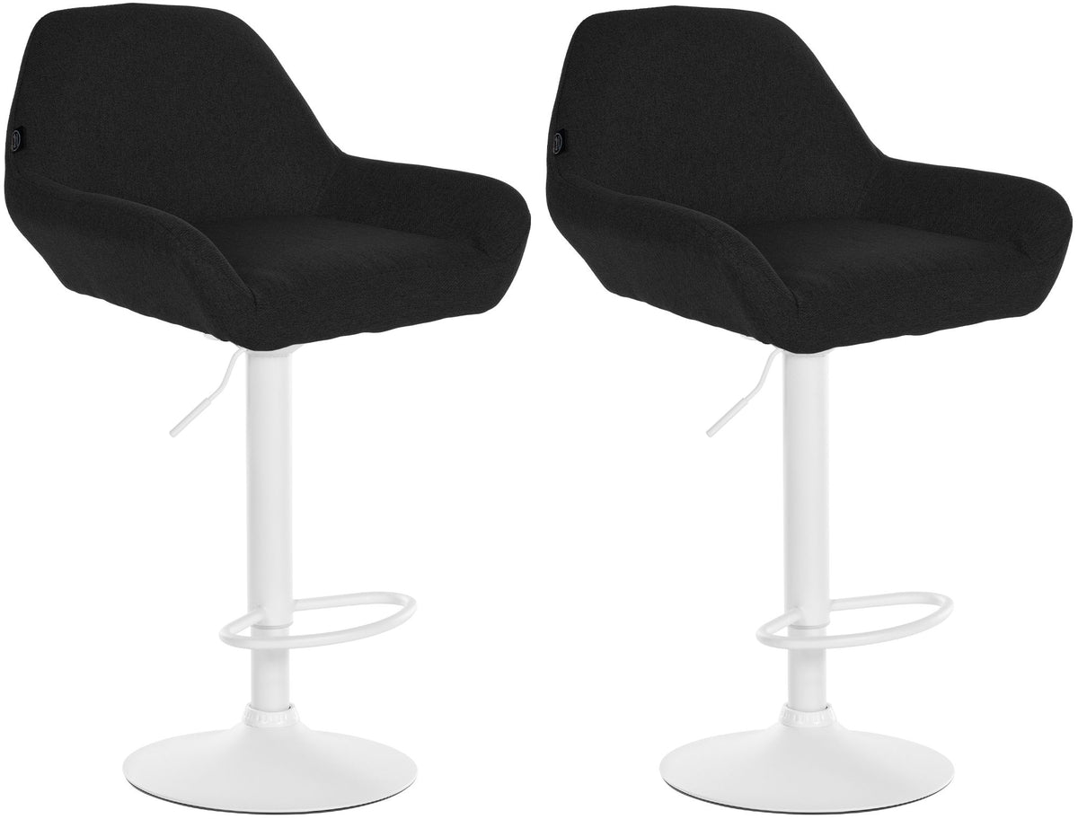 2er Set Barhocker Braga Stoff weiß – Ansicht 8
