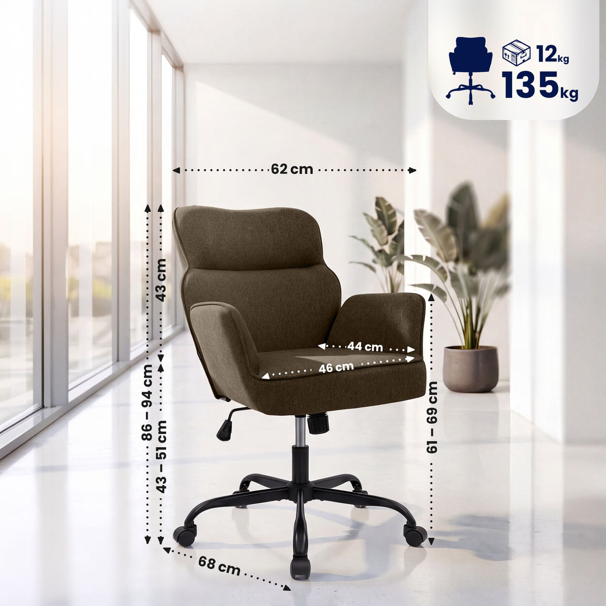 Bürostuhl Amado Stoff – Ansicht 11