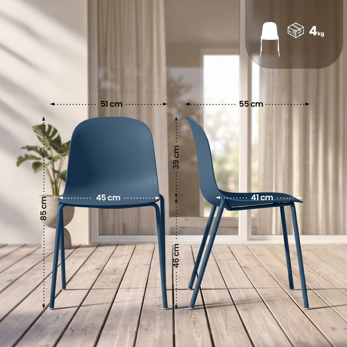 4er Set Stuhl Hardin – Ansicht 9