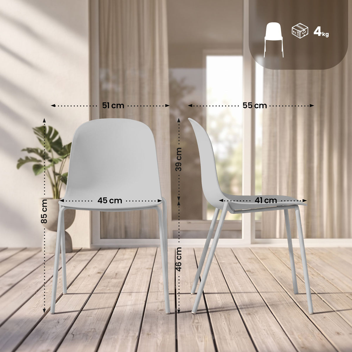 4er Set Stuhl Hardin – Ansicht 16