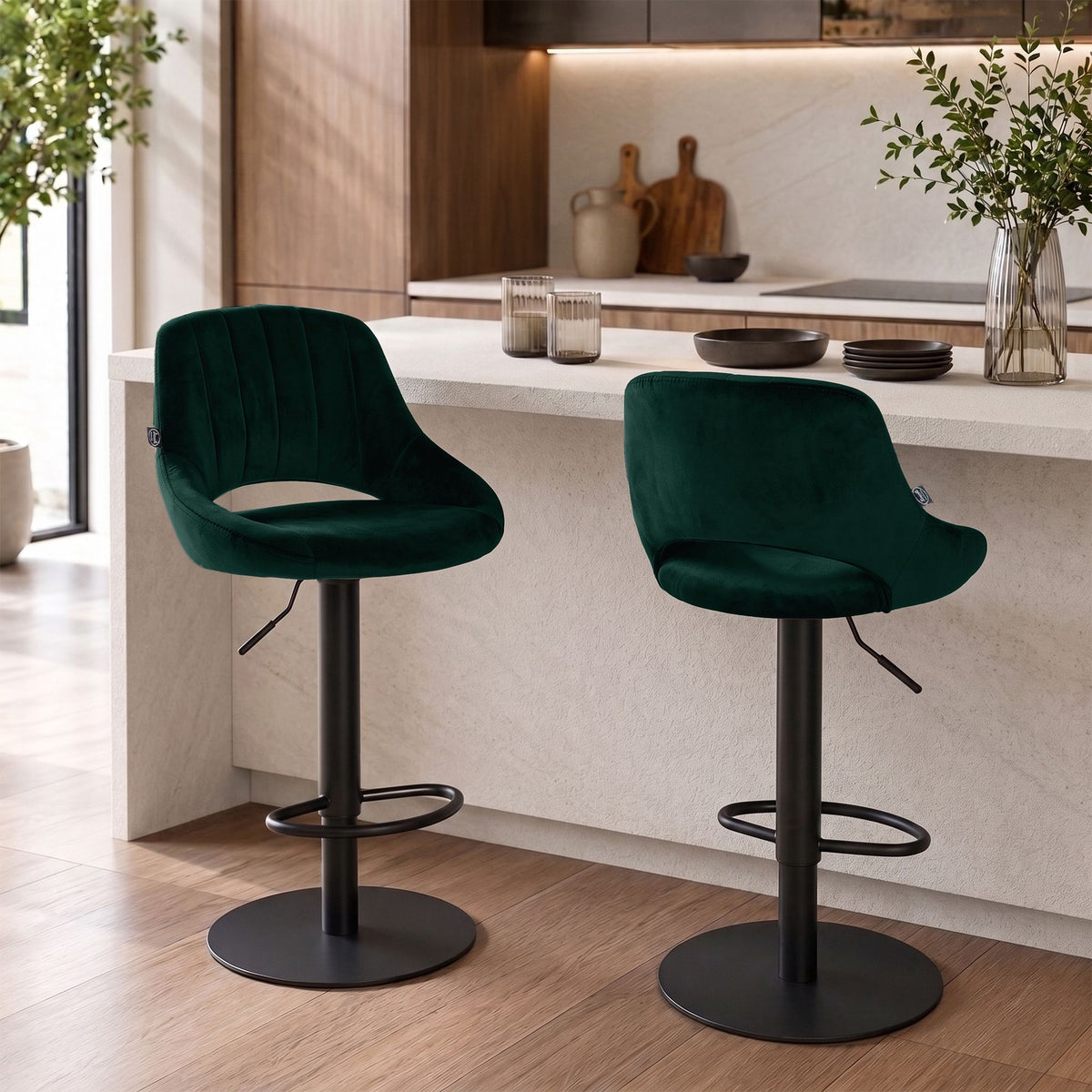 2er Set Barhocker HD Milet B Samt – Ansicht 11