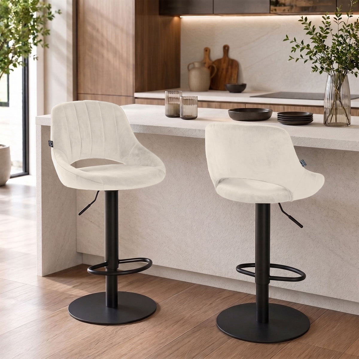 2er Set Barhocker HD Milet B Samt – Ansicht 18