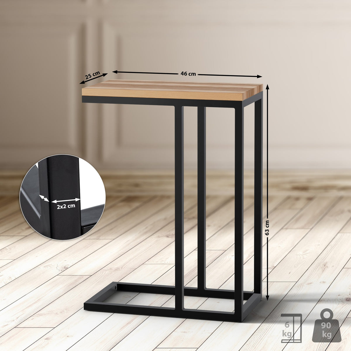 Beistelltisch Manteo 46x25x63 cm – Ansicht 2