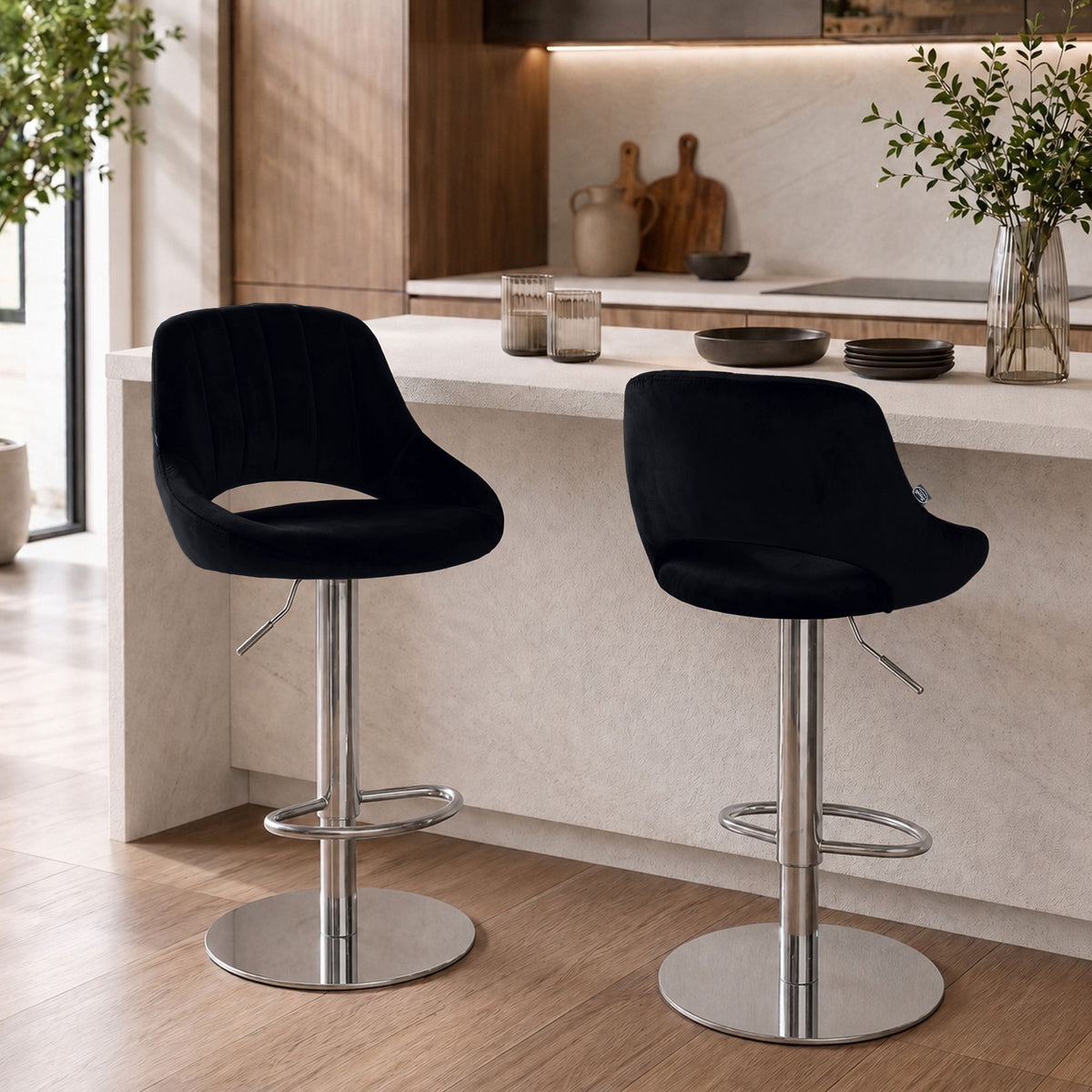 2er Set Barhocker HD Milet C Samt – Ansicht 4