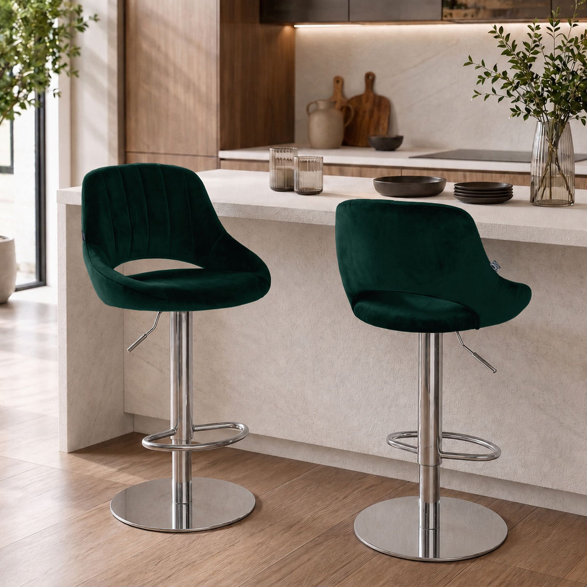 2er Set Barhocker HD Milet C Samt – Ansicht 18