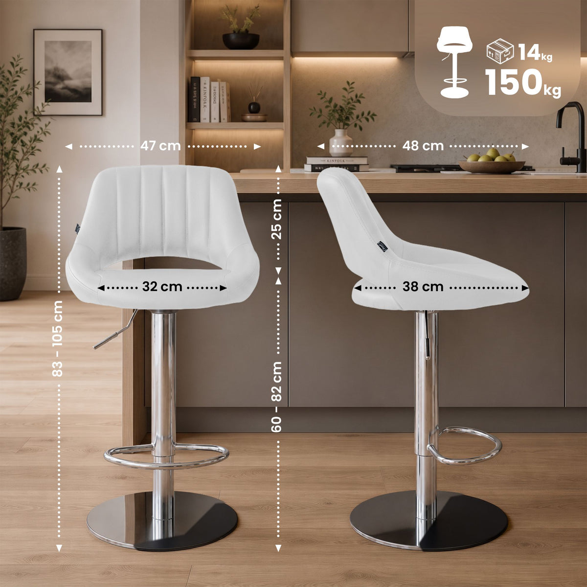 Barhocker HD Milet C Kunstleder – Ansicht 2