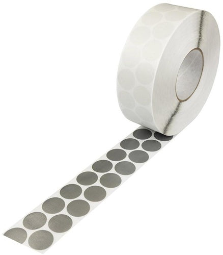 Gewebeklebepunkte Durchmesser30mm 2-reihig PE silbefarben 4000St/Rolle TRANSPAK