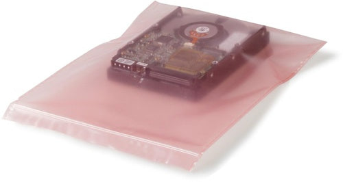 Druckverschlussbeutel antistatisch Maße 150x225mm S100µ rosa aminfreies LDPE - VPE: 100