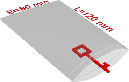 Druckverschlussbeutel Maße 80x120mm Stärke 90µ PE transparent TRANSPAK - VPE: 1000