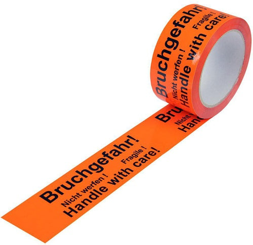 Warnklebeband Breite 50mm Länge 66m S52µ PP Bruchgefahr! Nicht werfen! TRANSPAK - VPE: 12