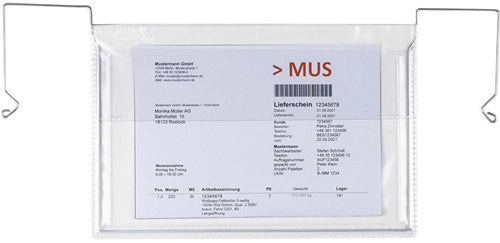 Drahtbügeltasche Maße 165x245mm A5 S180µ quer mKlappe PVC-Weichfolie TRANSPAK - VPE: 200