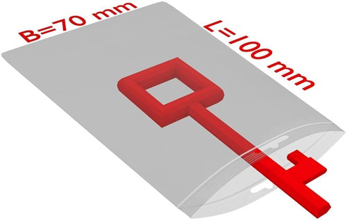 Druckverschlussbeutel mEurolochung Maße 70x100mm S50µ PE transparent TRANSPAK - VPE: 2000
