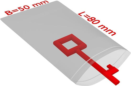 Druckverschlussbeutel Maße 50x80mm Stärke 50µ PE transparent TRANSPAK - VPE: 2000