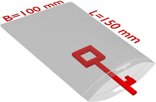 Druckverschlussbeutel mEurolochung Maße 100x150mm S50µ PE transparent TRANSPAK - VPE: 2000