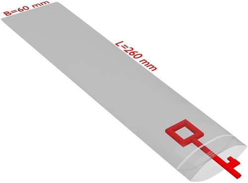 Druckverschlussbeutel Maße 60x260mm Stärke 50µ PE transparent TRANSPAK - VPE: 2000