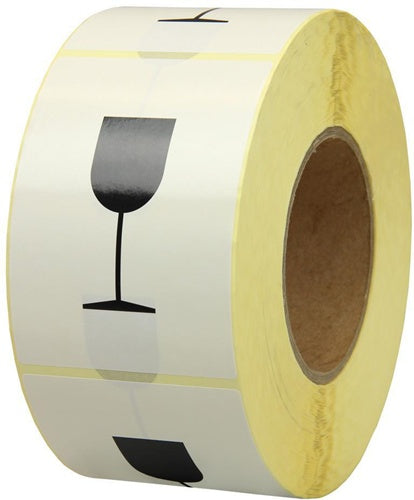 Warnetiketten Maße 75x105mm Papier weiß Symbol Vorsicht zerbrechlich TRANSPAK