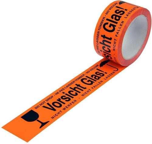 Warnklebeband Breite 50mm Länge 66m S52µ PP leuchtorange Acrylatkleber TRANSPAK - VPE: 12