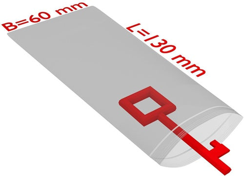 Druckverschlussbeutel Maße 60x130mm Stärke 50µ PE transparent TRANSPAK - VPE: 2000