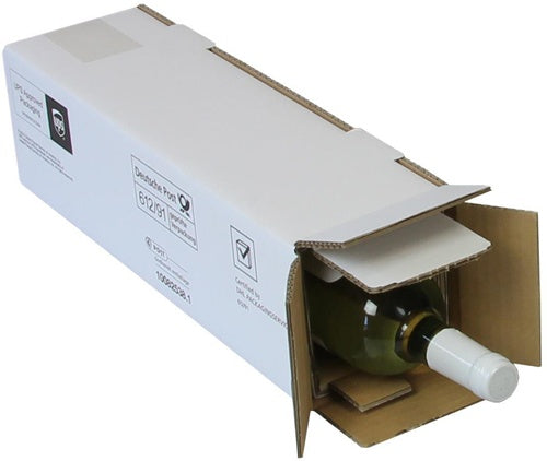 Flaschenkarton PTZ 2-wellig Maße 105x100x425mm Qualität 23BC braun postgeprüft - VPE: 30