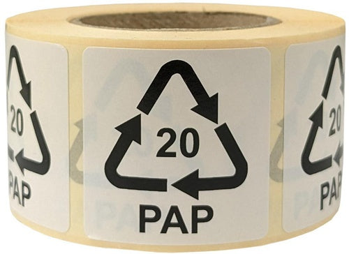 Etiketten fItalien Maße 35x35mm Haftpapier weiß SK Aufdruck 20 PAP (Wellpappe) - VPE: 2