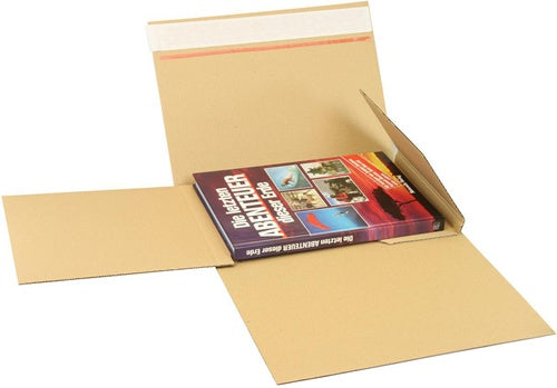 Buchverpackung Drehfix SK-Verschluss Maße 315x230x10-100mm Q120 B A4 braun - VPE: 50
