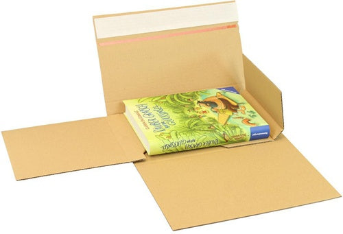 Buchverpackung Drehfix SK-Verschluss Maße 260x185x10-70mm Q120 B B5 braun - VPE: 50
