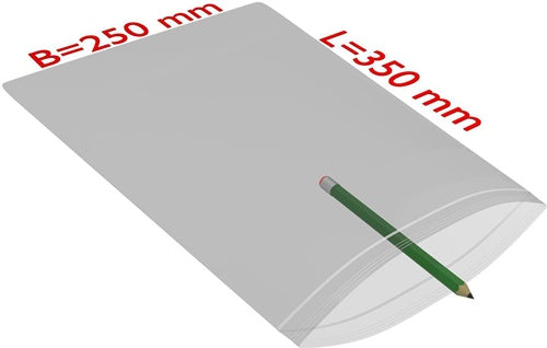Druckverschlussbeutel Maße 250x350mm Stärke 90µ PE transparent TRANSPAK - VPE: 1000