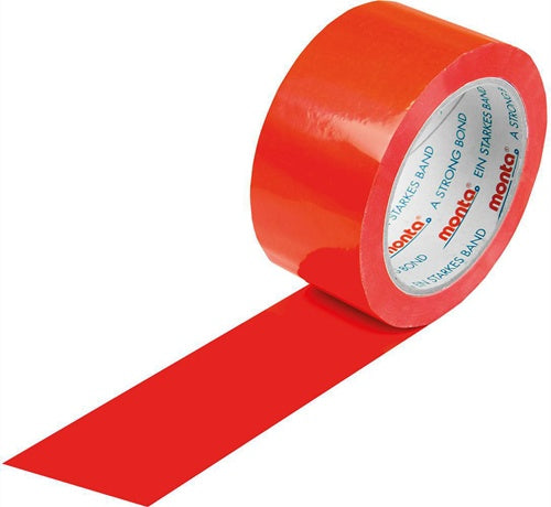Klebeband monta 250F Breite 50mm Länge 66m Stärke 57µ PVC rot leise MONTA - VPE: 36
