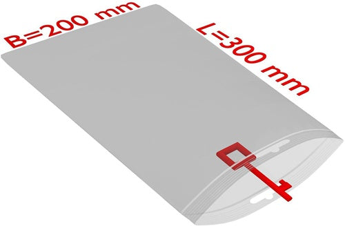 Druckverschlussbeutel mEurolochung Maße 200x300mm S50µ PE transparent TRANSPAK - VPE: 1000