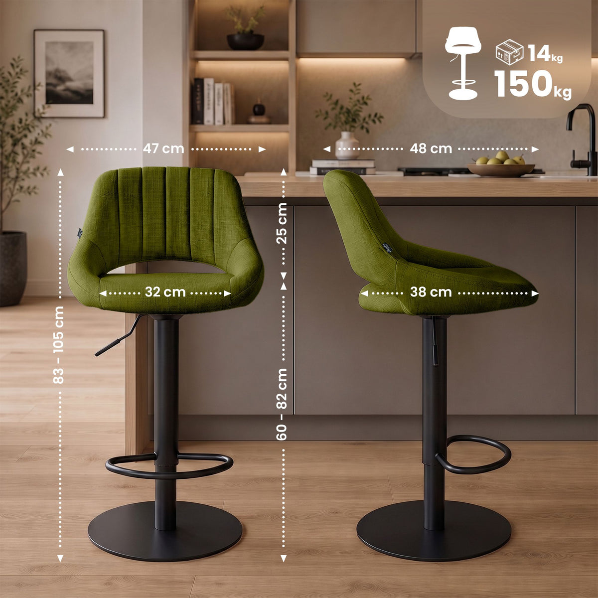 Barhocker HD Milet B Stoff – Ansicht 16