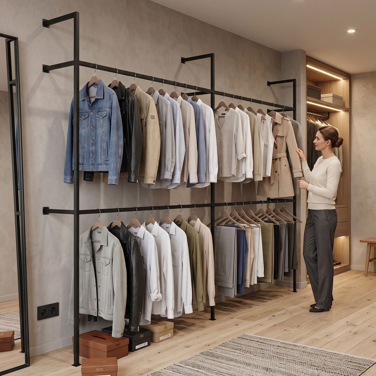 Wandgarderobe Arundel 295,5x35x220 cm – Ansicht 6