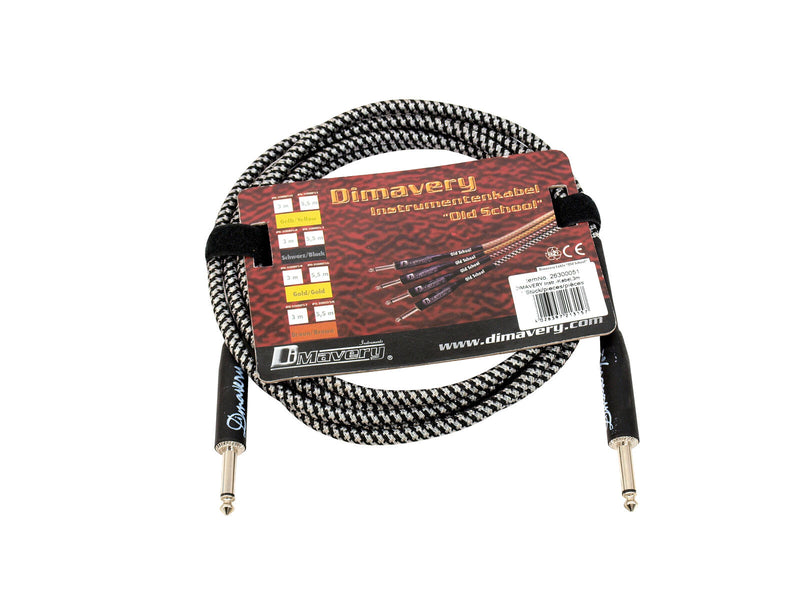 DIMAVERY Instrumenten-Kabel 3m sw/sil