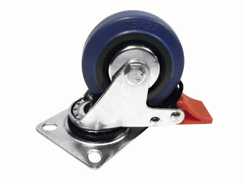 ROADINGER Lenkrolle 75mm blau mit Bremse