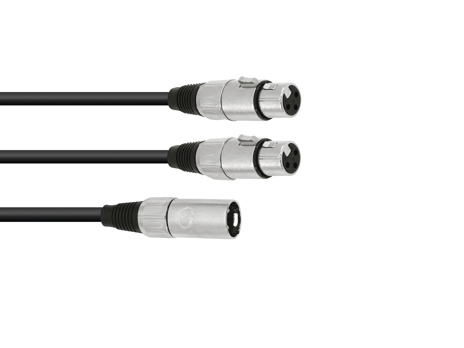 OMNITRONIC Adapterkabel XLR(M)/2xXLR(F) 05m sw