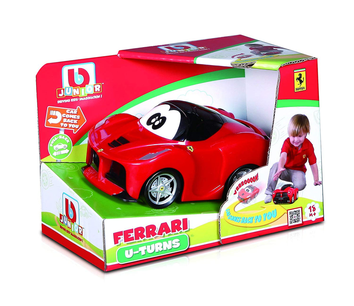 BB Junior U-Turn LaFerrari: Kleinkinder-Fahrzeug mit einzigartiger Pullback-Funktion - Spielzeugauto – Ansicht 3