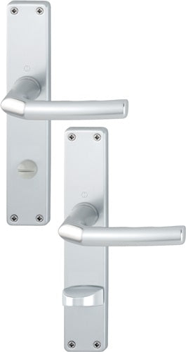 Langschildgarnitur Birmingham 1117/202SP Aluminium F1 SK/OL 78 mm DIN links / rechts HOPPE