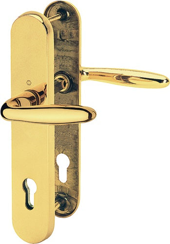 Schutzgarnitur Pisa M151/361A/360 Messing F77-R 92 mm 67-72 mm HOPPE