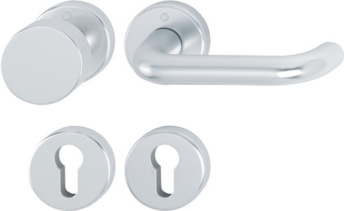 Rosettengarnitur Paris 58/42KV/42KVS/138L Aluminium F1 U-Form PZ DIN links / rechts flach D/K HOPPE