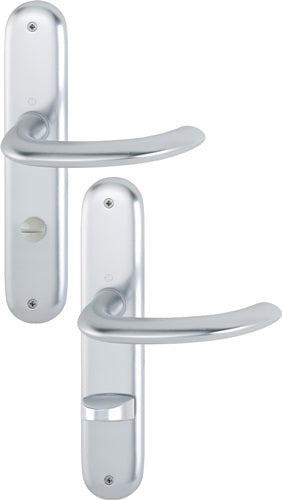 Langschildgarnitur Marseille 1138/273P Aluminium F1 SK/OL 78 mm DIN links / rechts HOPPE